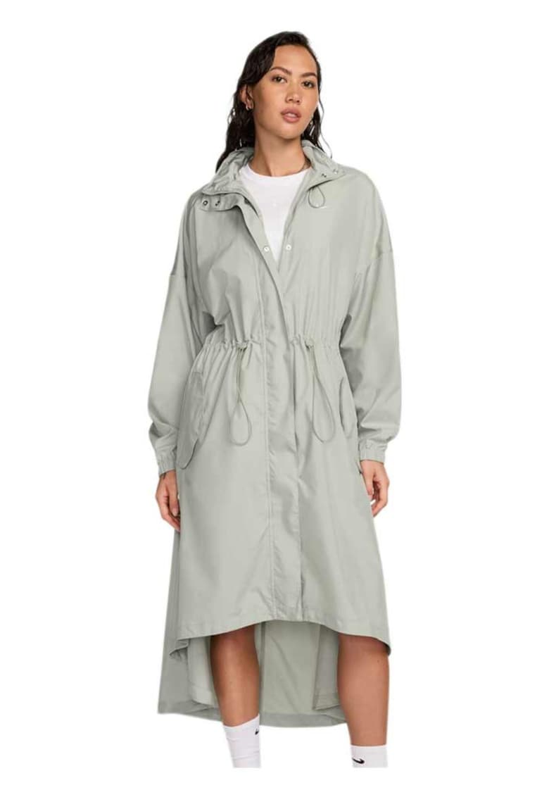 Trench dama asimetric - gluga - gri - nylon