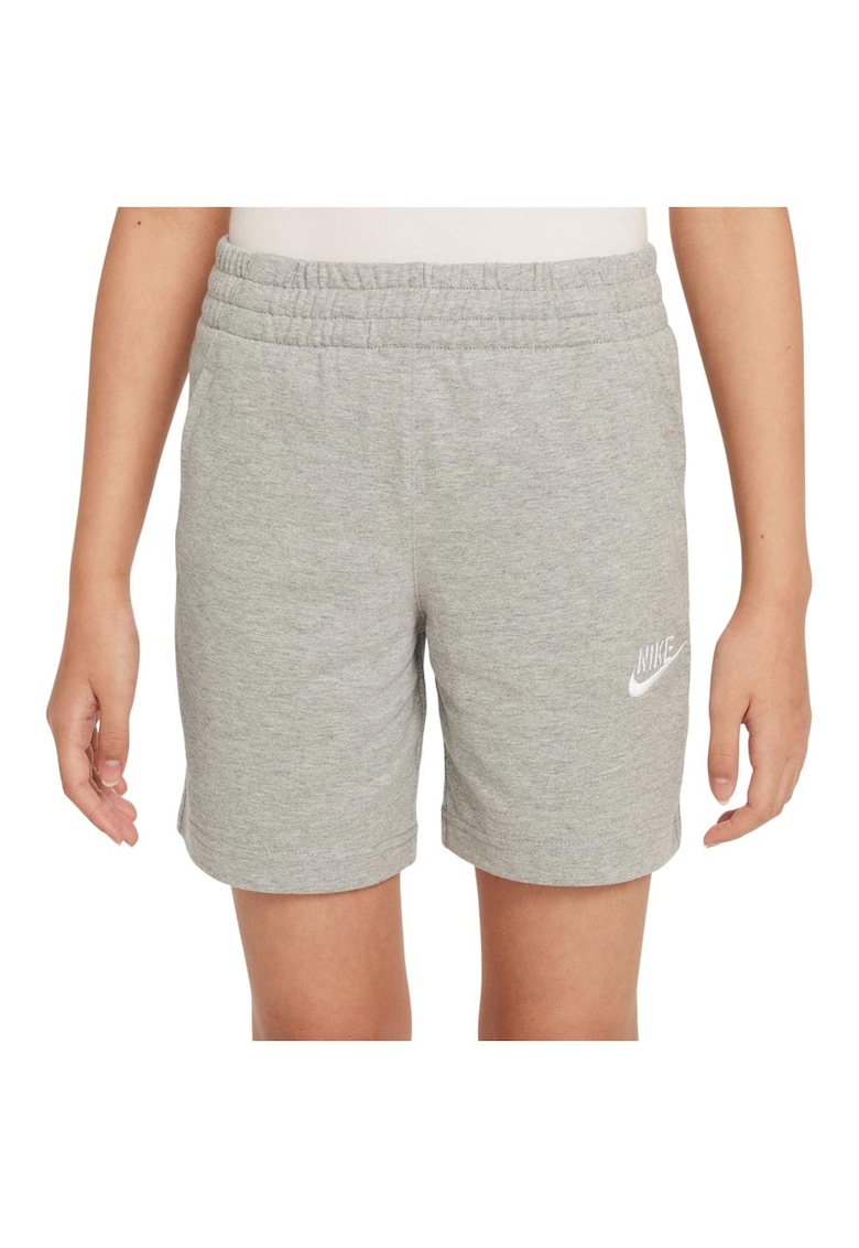 Pantaloni scurti copii gri - bumbac - talie elastica cu snur