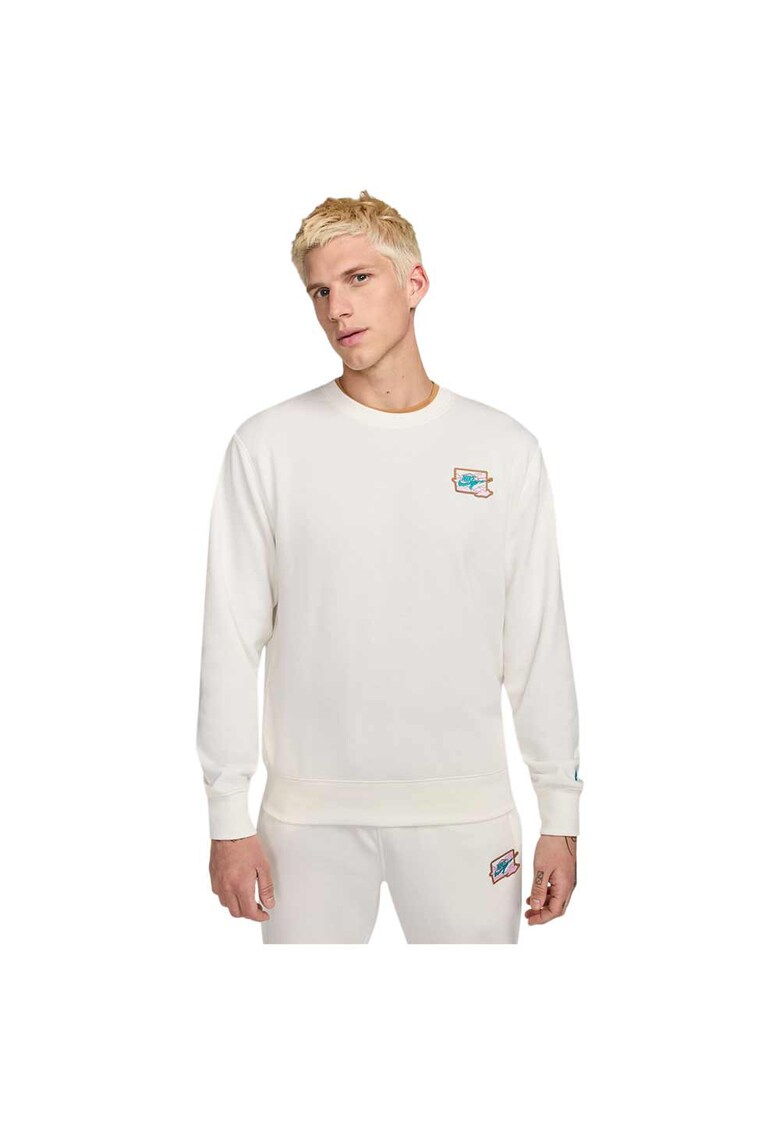 Hanorac sport barbati guler rotund - bumbac - alb -