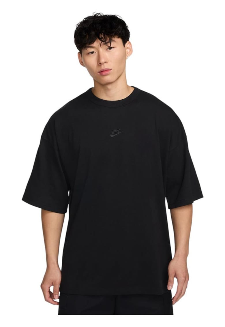 Tricou barbati Sportswear Premium Essentials - croiala lejera - negru - bumbac