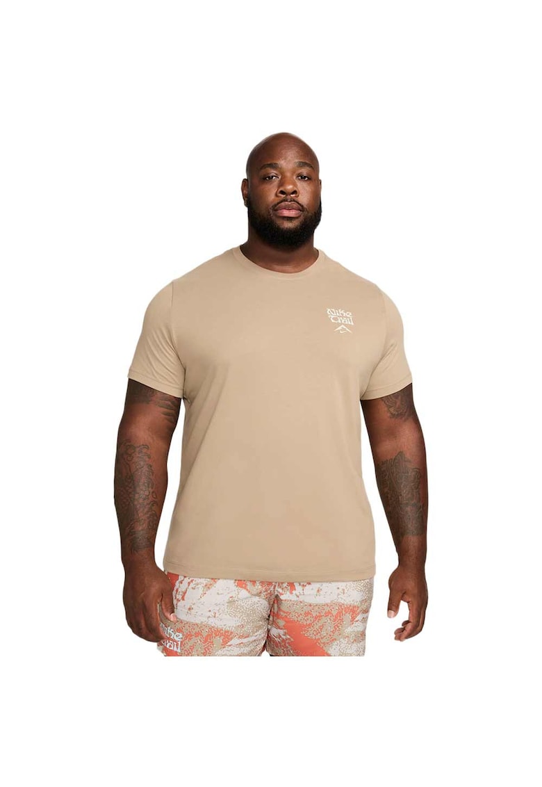 Tricou sport barbatesc Dri-FIT - confortabil - bej - bumbac/poliester -