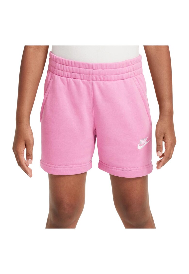 Pantaloni scurti sport copii model Sportswear Club - buzunare oblice - bumbac/poliester - roz