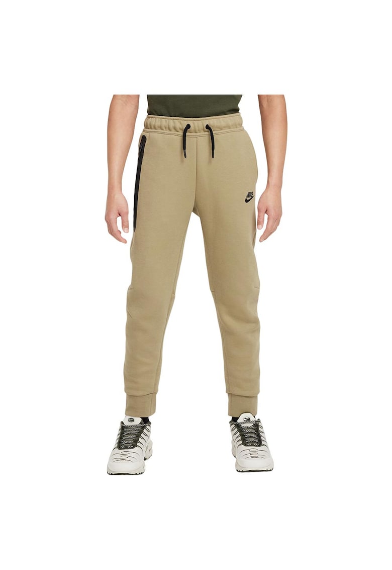 Pantaloni sport copii Tech Fleece - confortabili - cu buzunar - bumbac/poliester - bej -