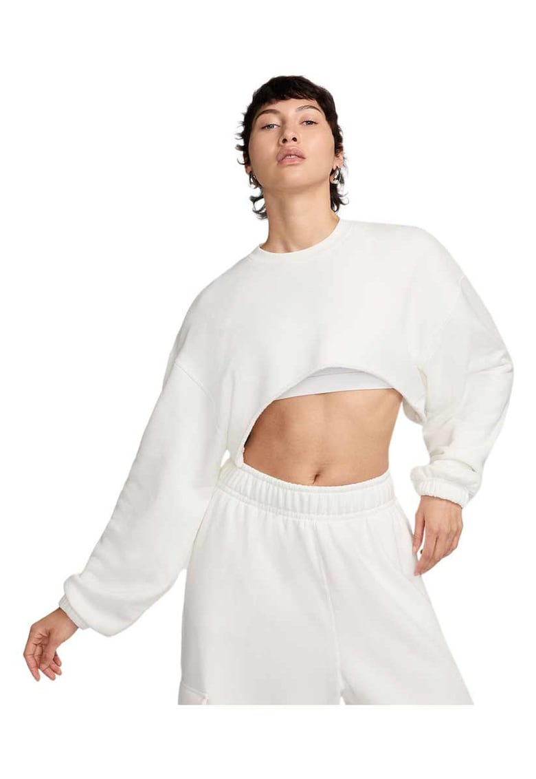Bolero sportiv dama oversized - elastic - alb - bumbac -