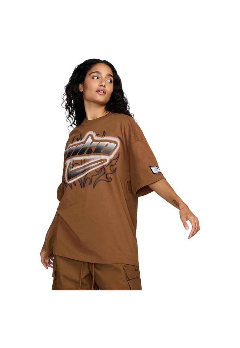 Tricou sport dama maneca scurta - croiala lejera - culoare maro - bumbac