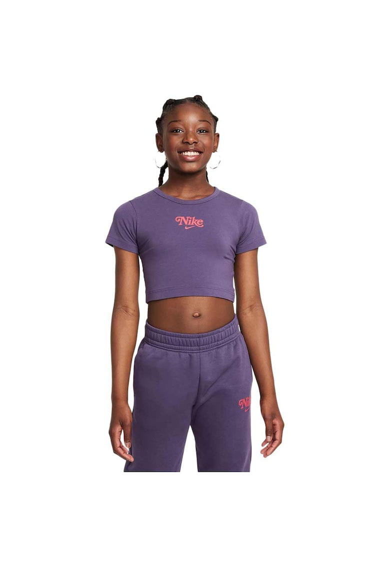 Tricou copii - Cropped - violet - bumbac