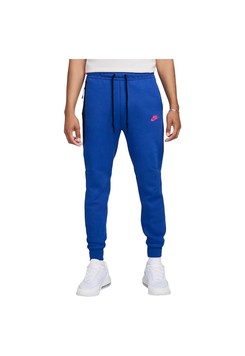Pantaloni sport barbati Sportswear Tech Fleece FZ4710 - talie elastica - bumbac/poliester - albastru