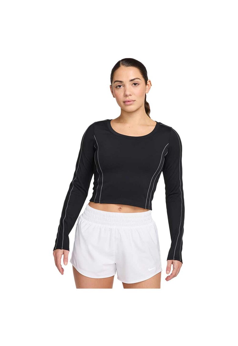 Top sport crop - negru - poliester - pentru femei