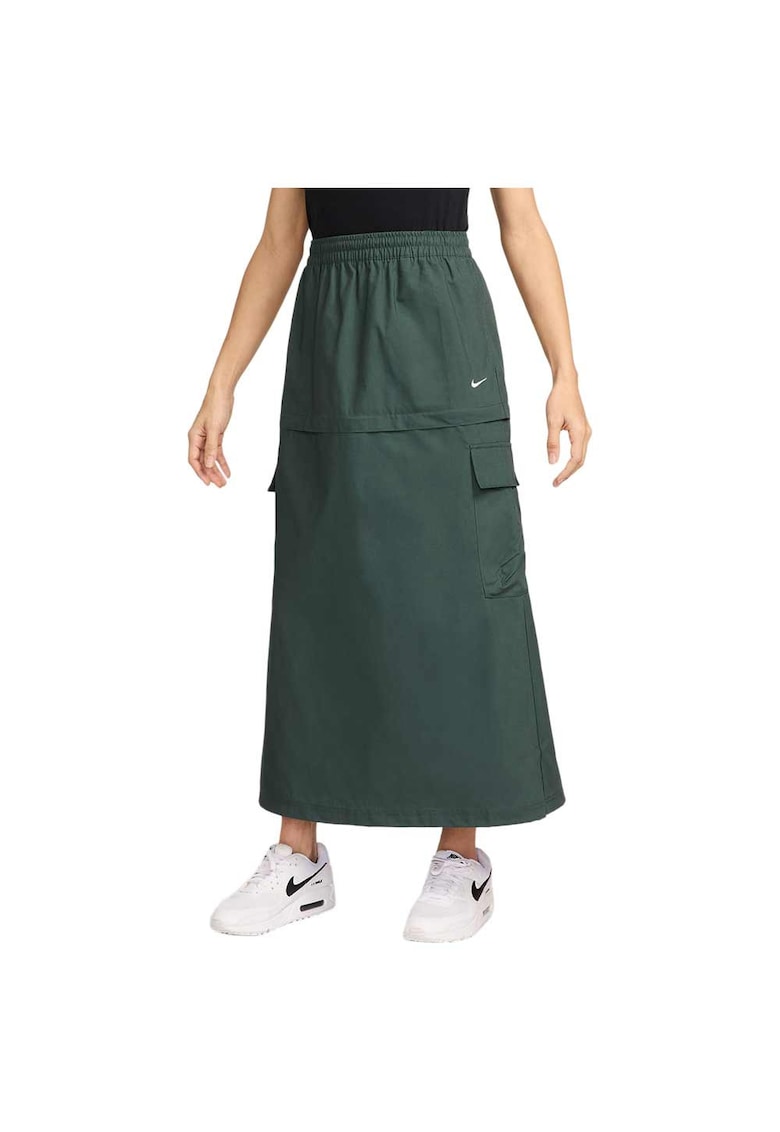 Fusta sport midi - poliester verde