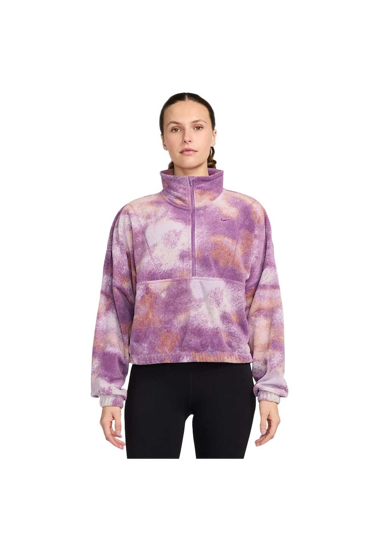 Hanorac sport dama Therma-FIT - confortabil - cu fermoar 1/2 - poliester - roz/portocaliu -