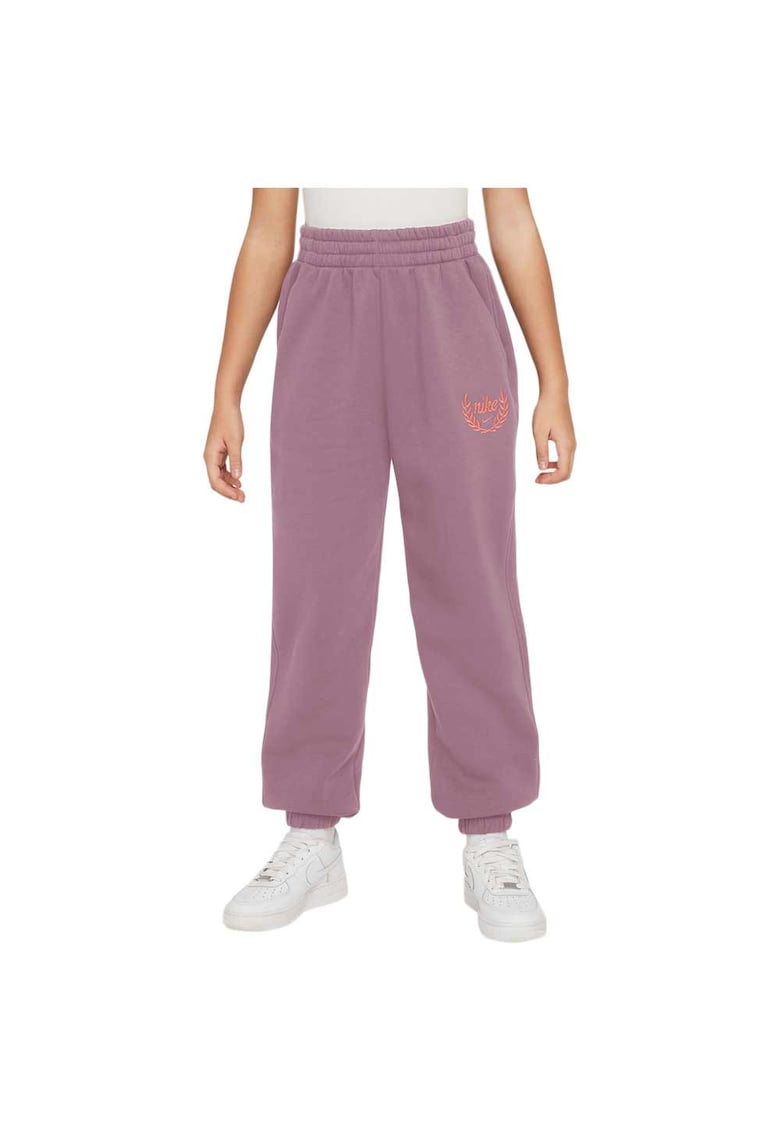 Pantaloni sport model Club - picior larg - talie elastica - bumbac/poliester - roz