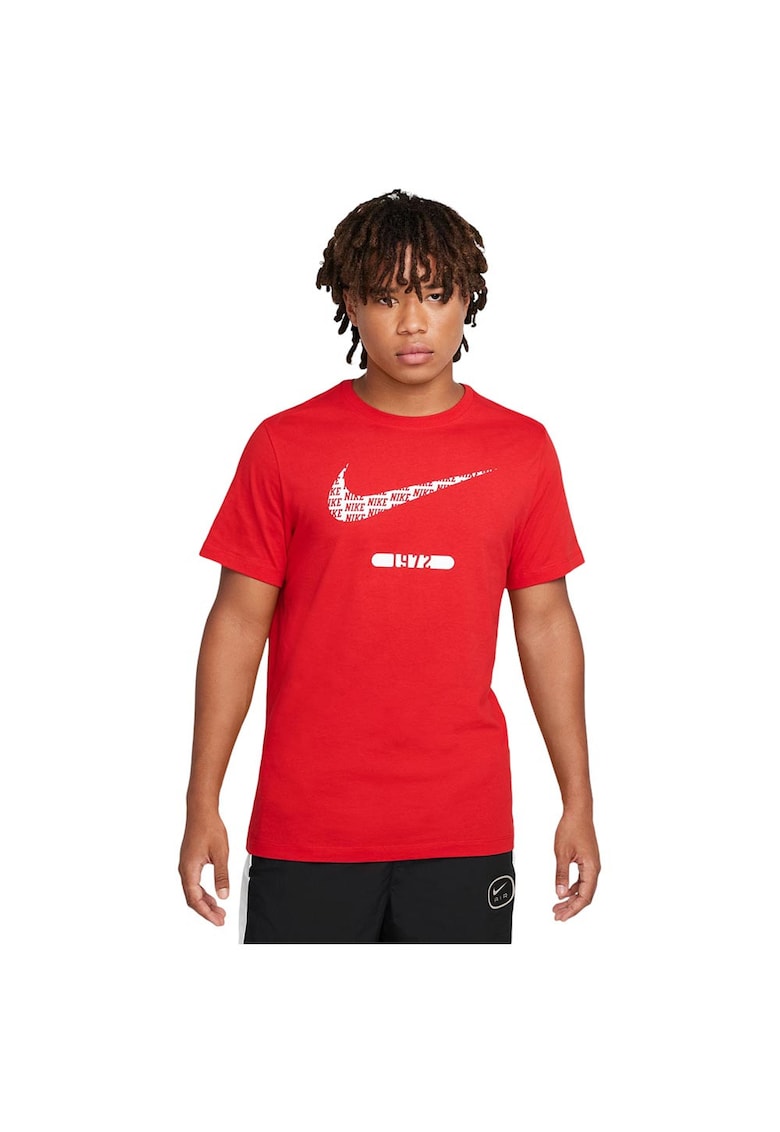 Tricou sport rosu - bumbac - decolteu rotund