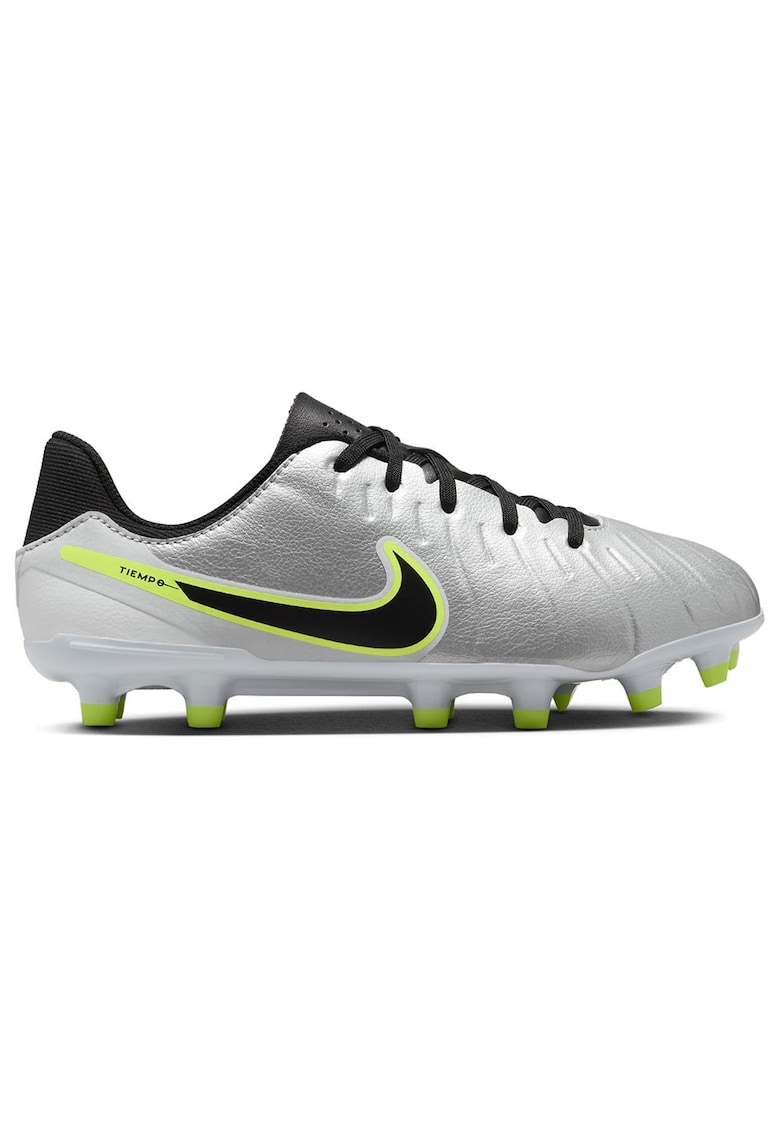 Ghete fotbal copii Jr. Tiempo Legend 10 Academy - pentru terenuri naturale si sintetice - argintiu - sintetic