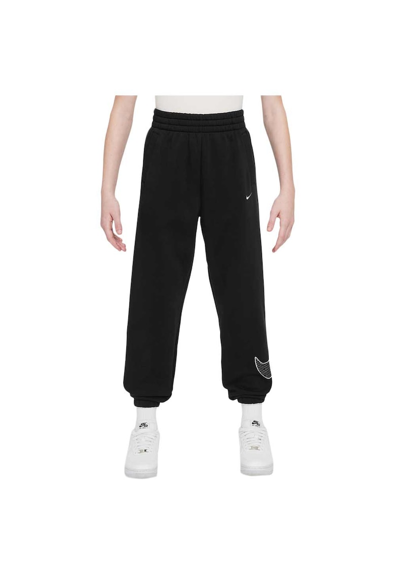 Pantaloni sport copii model Sportswear Club - confortabili - elastici - bumbac/poliester - negru -