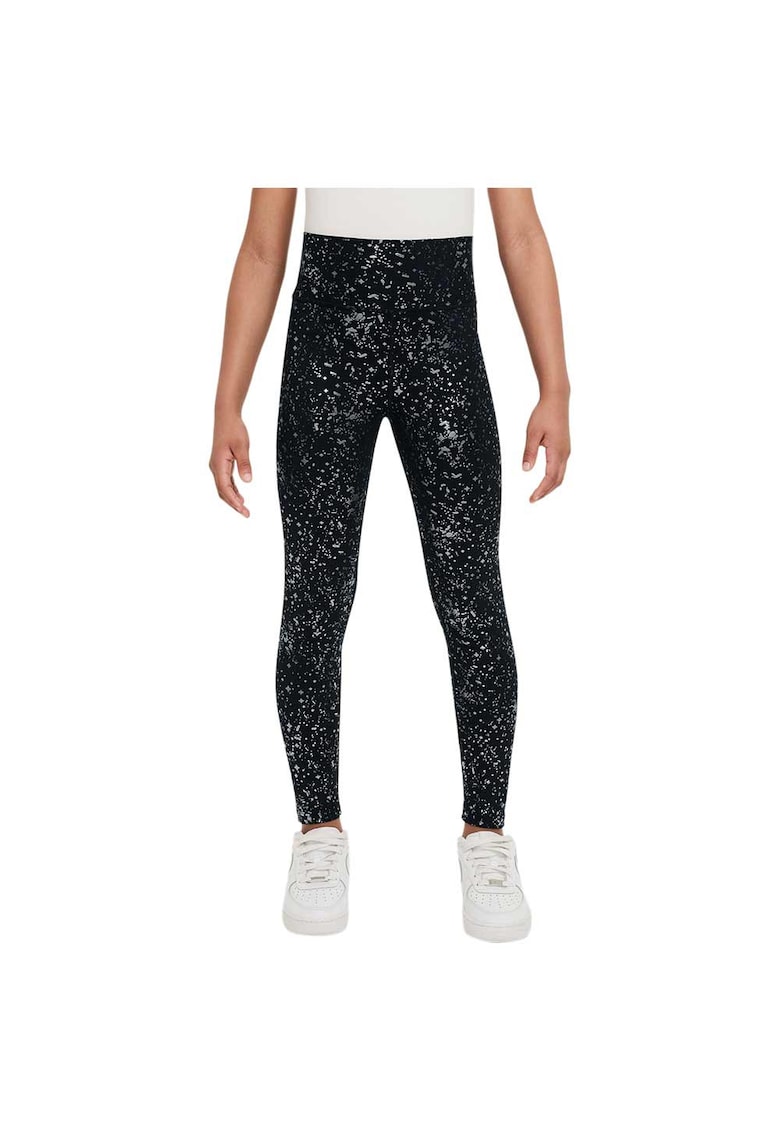 Colanti sport copii model One Dri-FIT - talie inalta - buzunar ascuns - poliester-spandex - negru