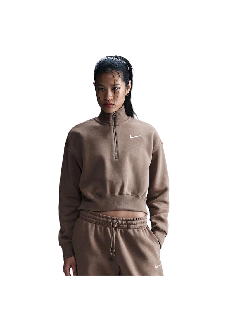 Hanorac sport dama model Sportswear Phoenix Fleece - bumbac/poliester - bej