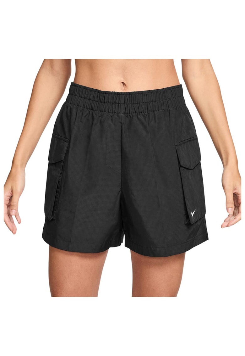 Pantaloni sport scurti dama HM6982 - Bumbac/Nylon - Negru