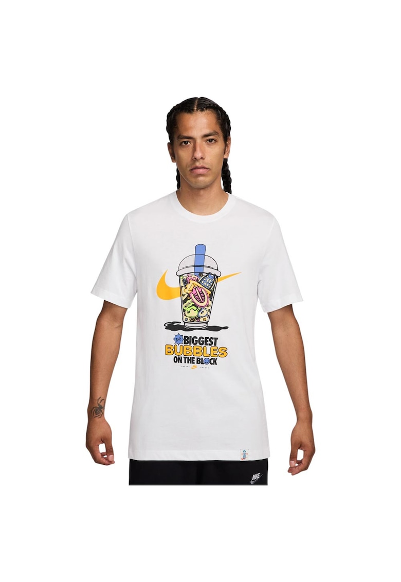 Tricou sport maneca scurta - croiala confortabila - alb - bumbac