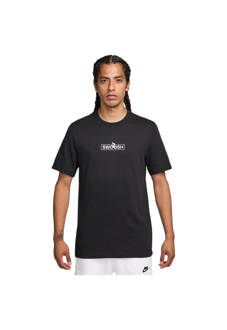 Tricou cu decolteu la baza gatului - Negru