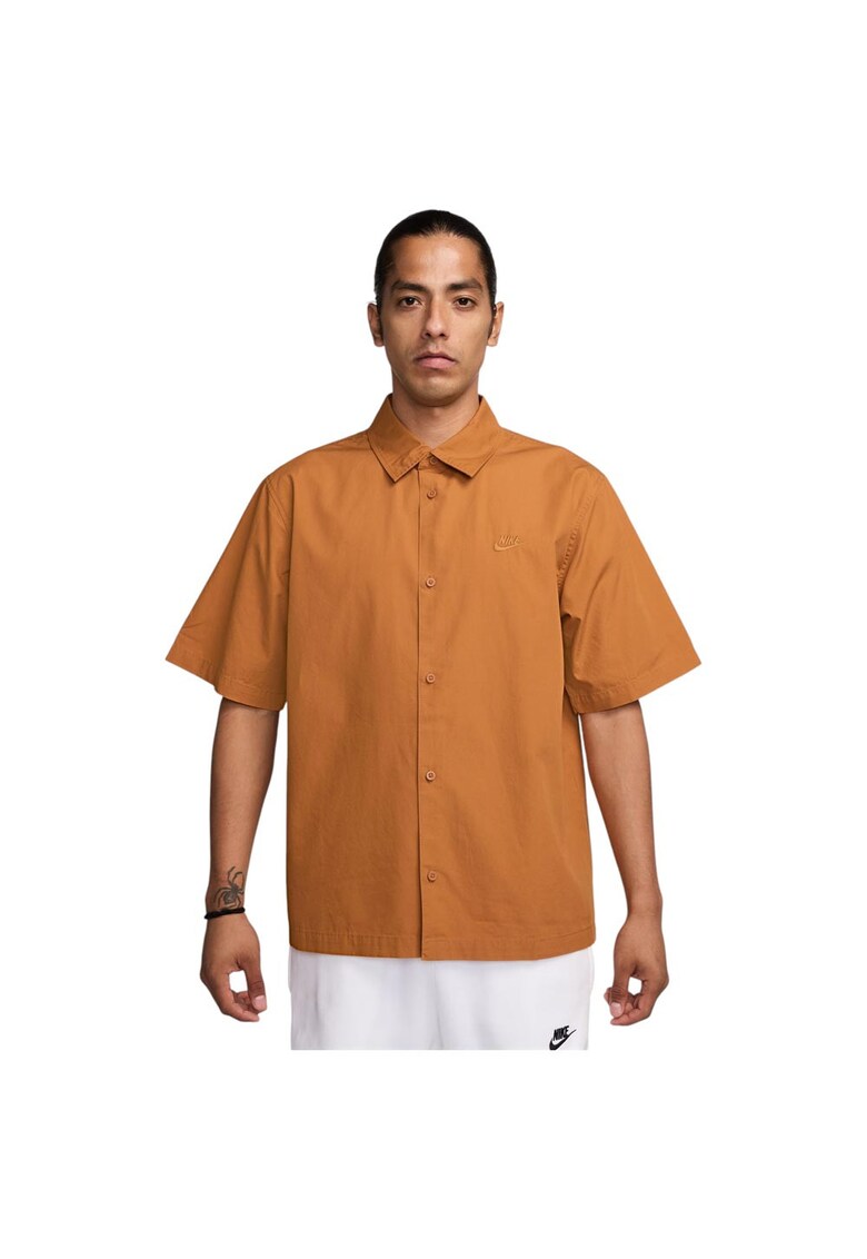 Camasa Club cu maneca scurta - bumbac moale - confortabil - maro