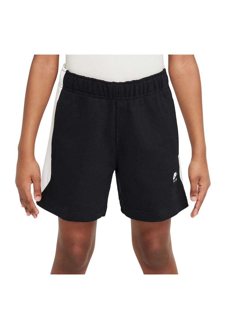 Pantaloni sport copii model Air Fleece - talie elastica - buzunar cu fermoar - bumbac - negru