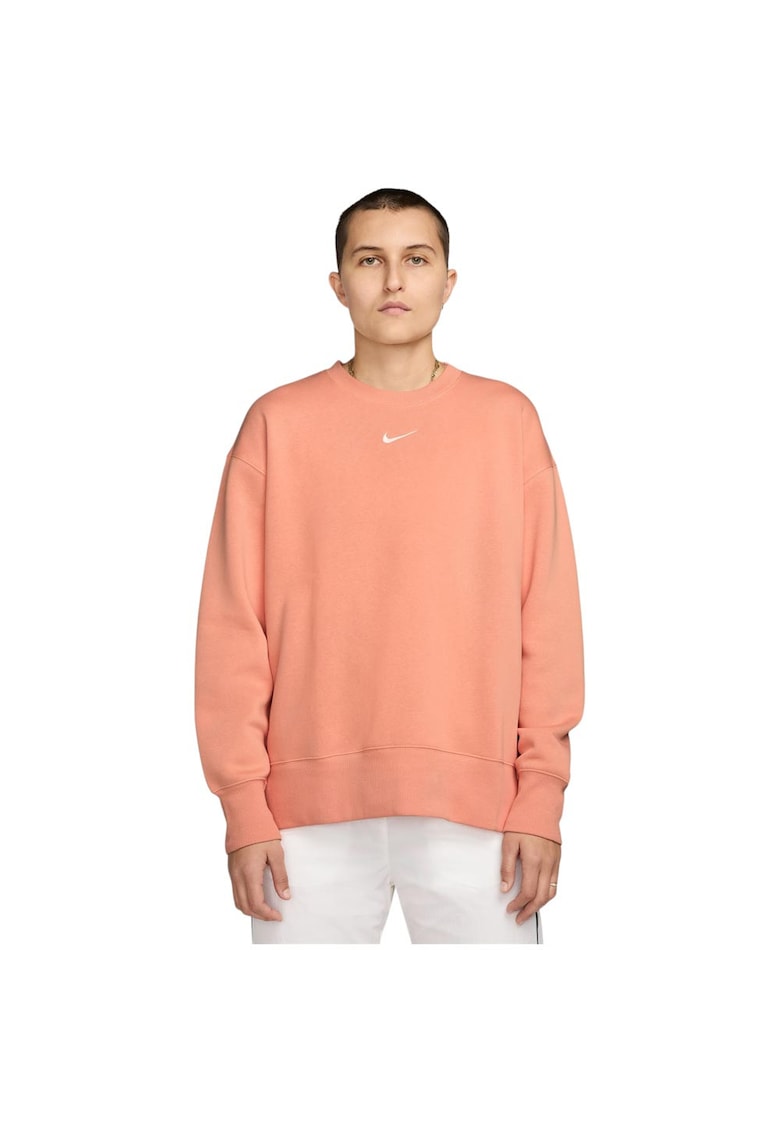 Hanorac sport dama Phoenix Fleece - guler rotund - portocaliu - bumbac