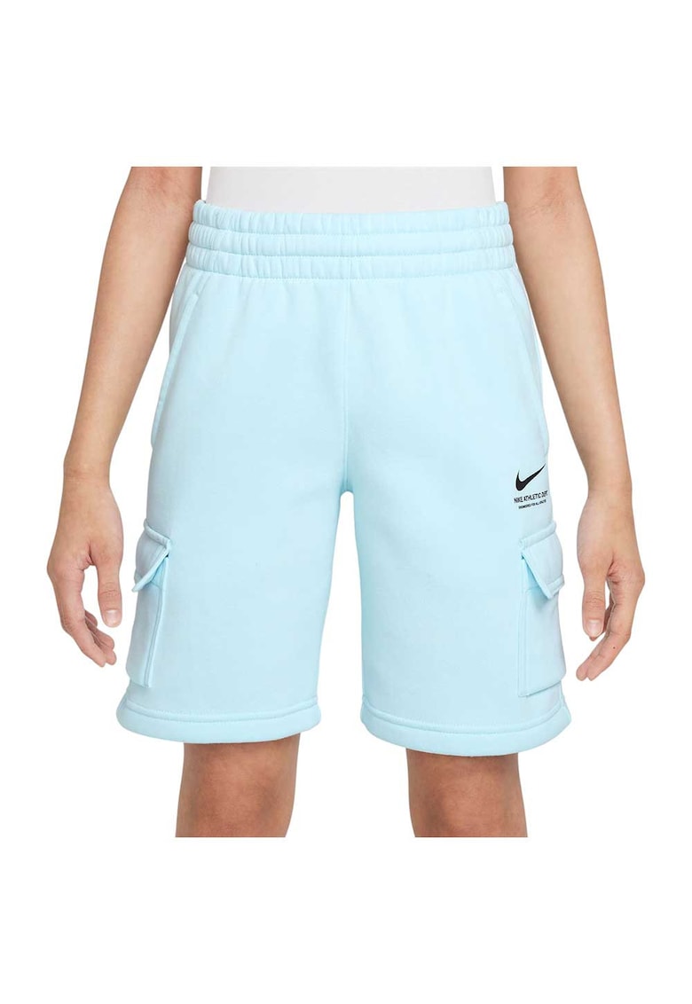 Pantaloni scurti copii Sportswear Fleece Cargo - talie elastica - buzunare cargo - albastru - bumbac/poliester