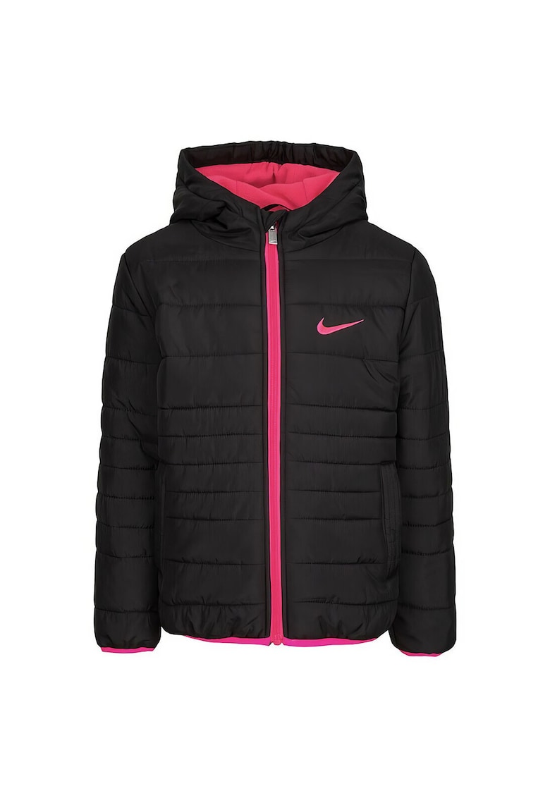 Jacheta neagra - din poliester - cu umplutura sintetica si captuseala din fleece
