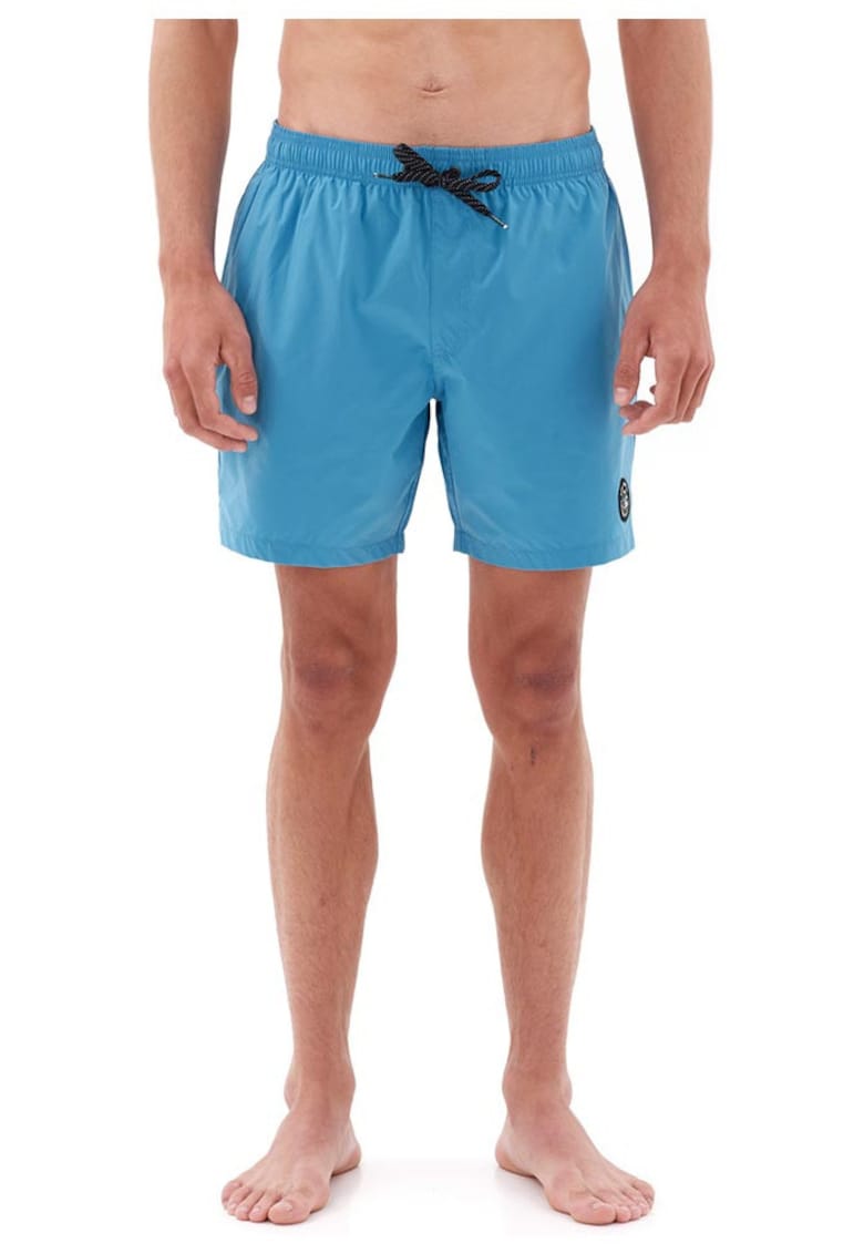 Costum de baie scurt pentru barbati - elastic - uscare rapida - protectie UV - poliester - albastru