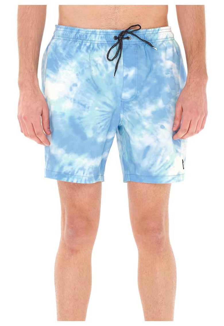 Costum de baie barbati - poliester - albastru/alb -