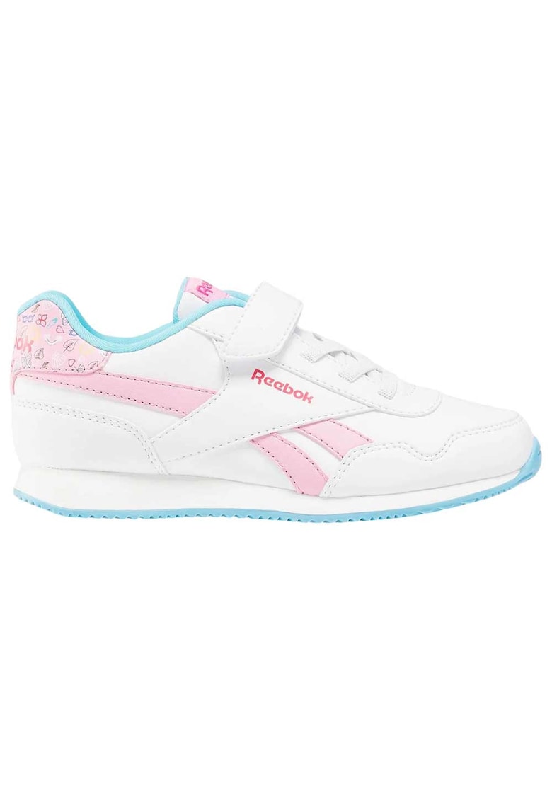 Pantofi sport copii Royal Classic Jogger - piele ecologica - velcro - alb/roz