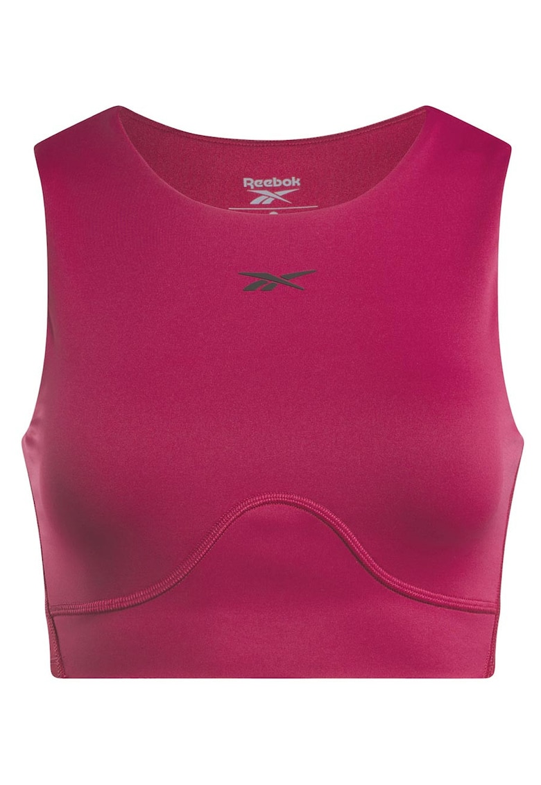 Bustiera sport Lux Contour - roz - croiala bodycon - panouri laterale din plasa -