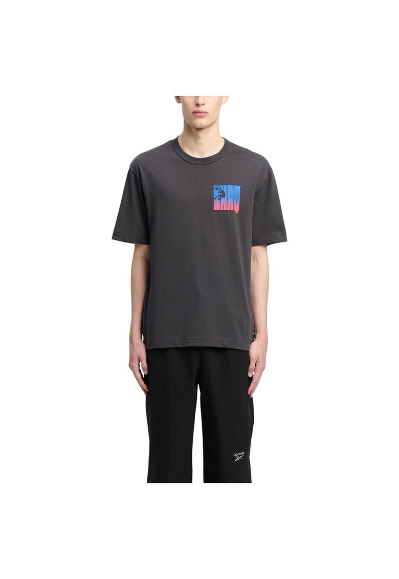 Tricou sport barbati 100218846 - Bumbac - Gri inchis -