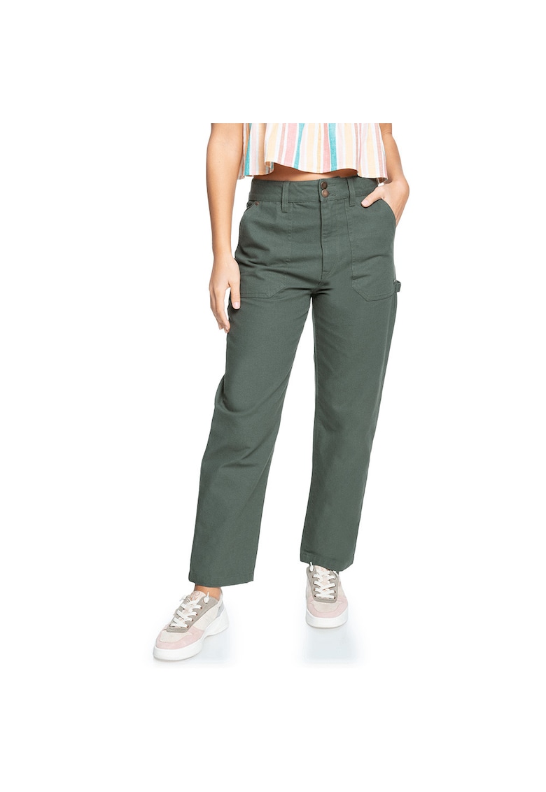 Pantaloni sport dama Broken Sun - verde - material rezistent -