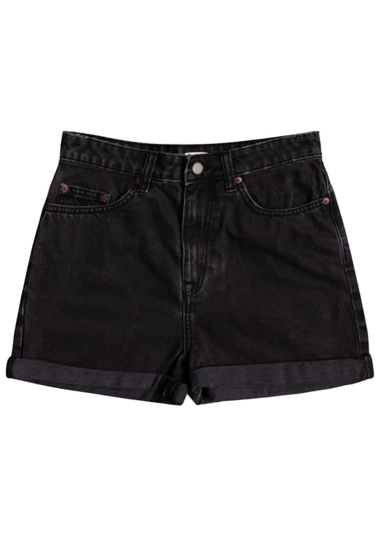 Blugi scurti dama - Mom Fit - negri - denim -