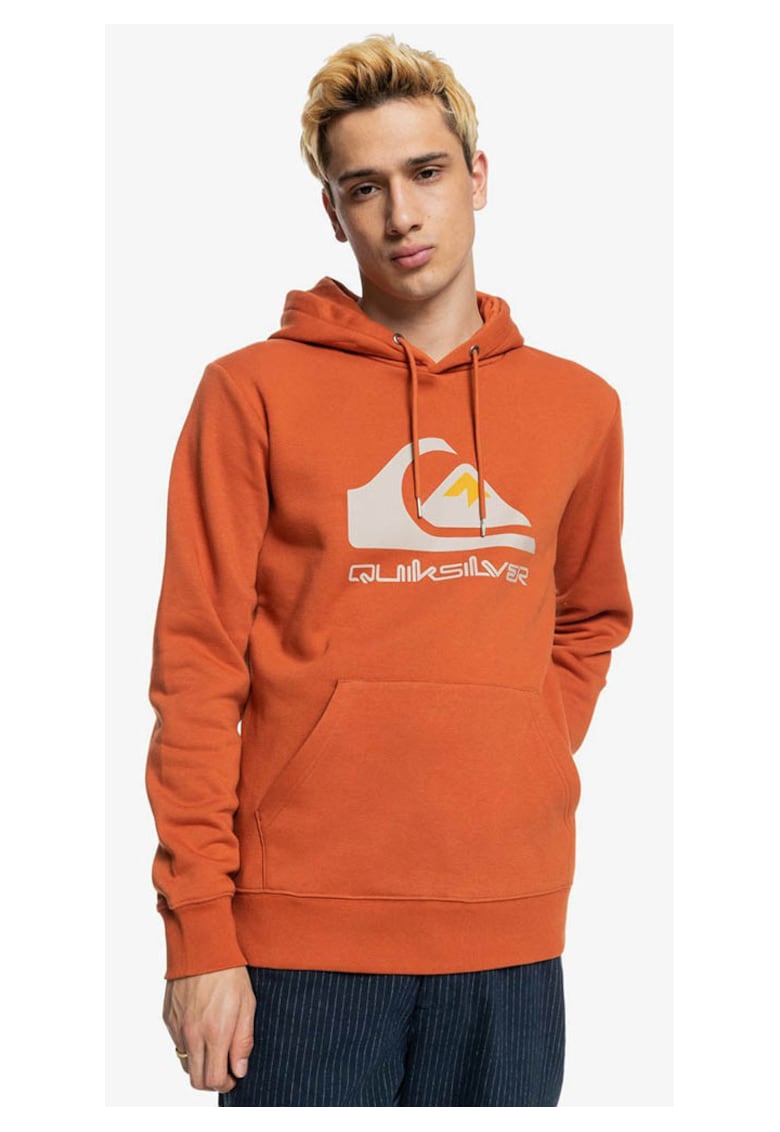 Hanorac barbati portocaliu - fleece - logo mare
