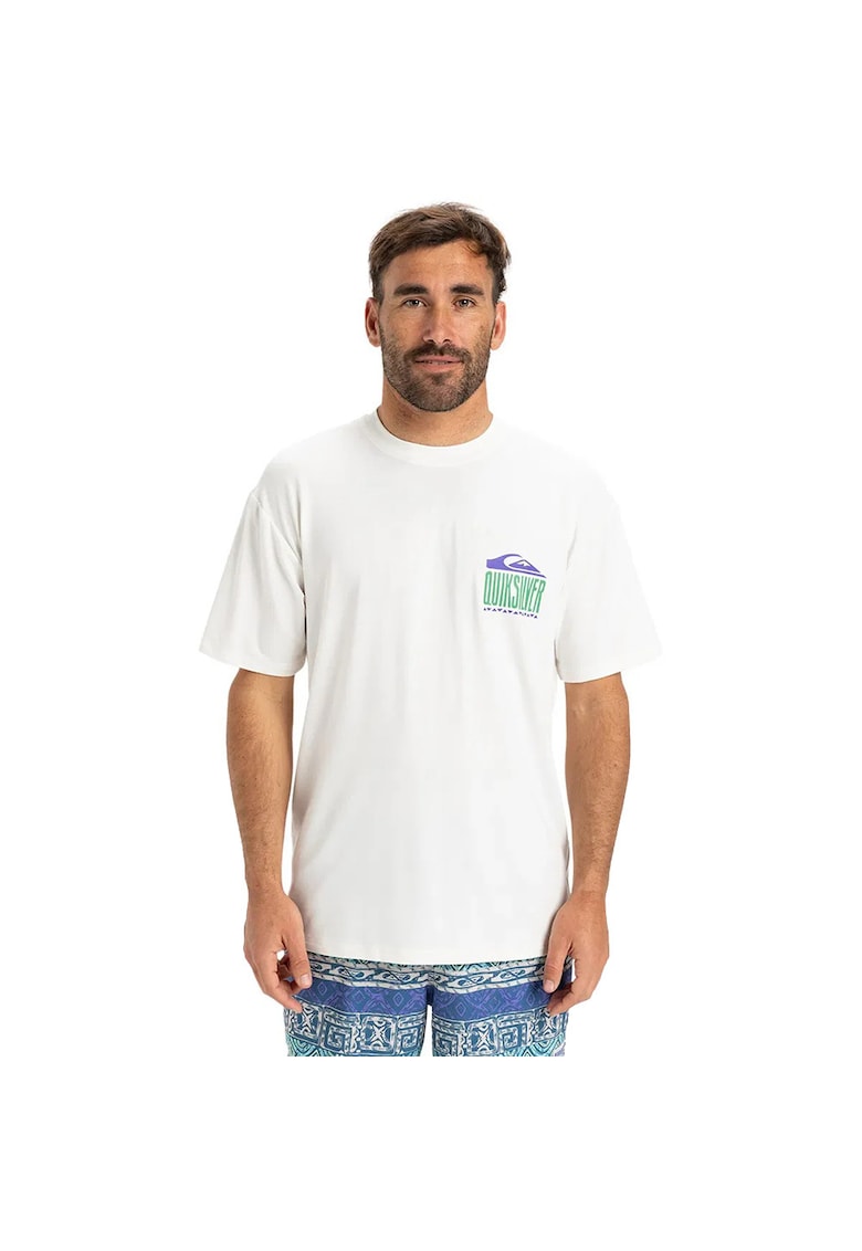 Tricou sport barbati AQYWR03135 - Poliester/Elastan - Alb -