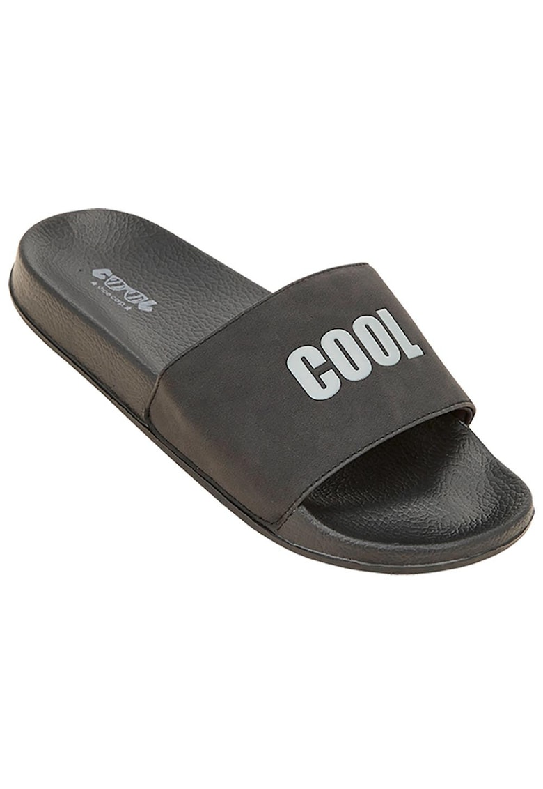 Slapi barbati negru - curea din imitatie de piele - talpa interioara EVA