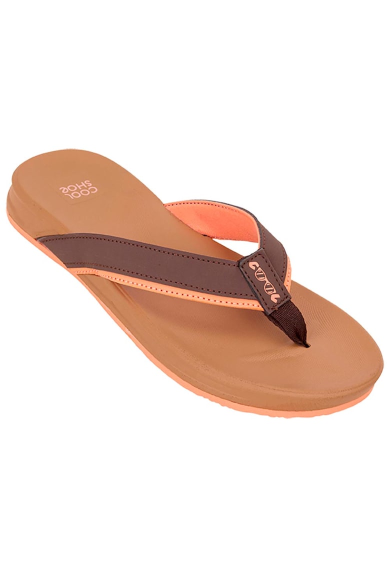 Slapi barbati model Odyssee S2SLA102 - imitatie de piele - talpa cauciuc - culoare maro