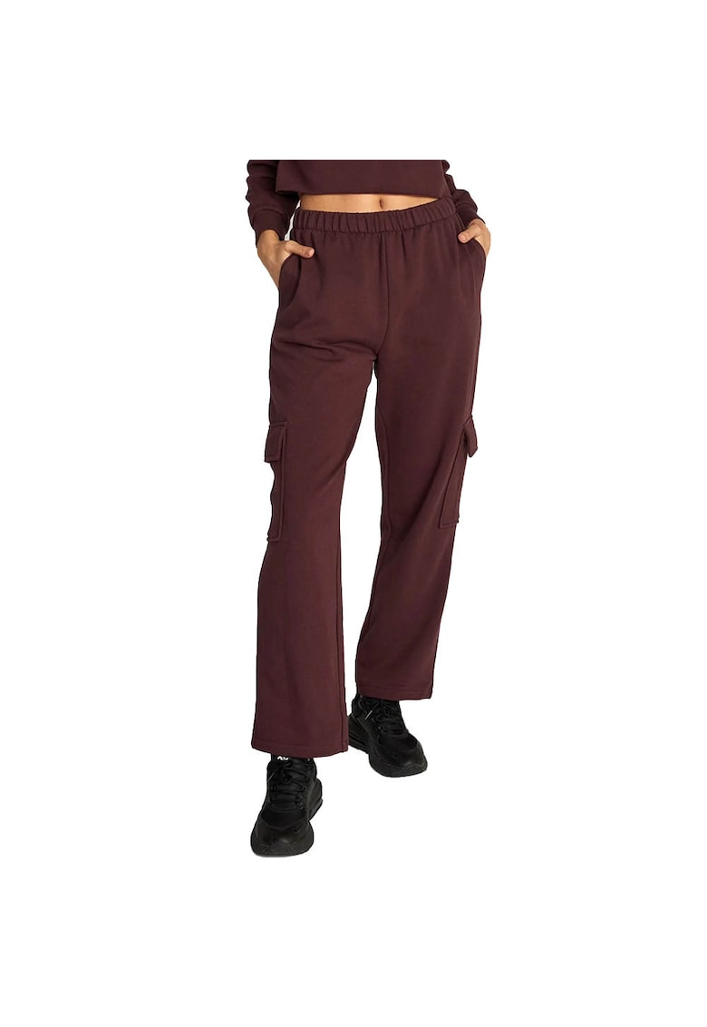 Pantaloni sport dama Test Drive - maro - 2 buzunare laterale