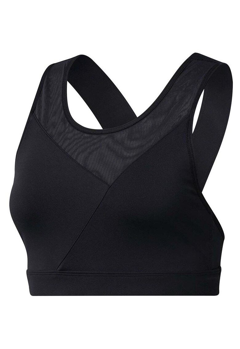 Bustiera sport ajustata - eliminare transpiratie - poliester/spandex - neagra -