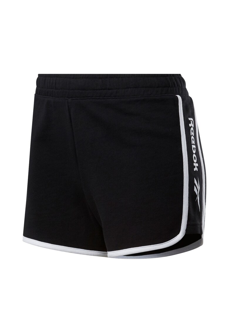 Pantaloni sport dama scurti - talie elastica - negru - bumbac