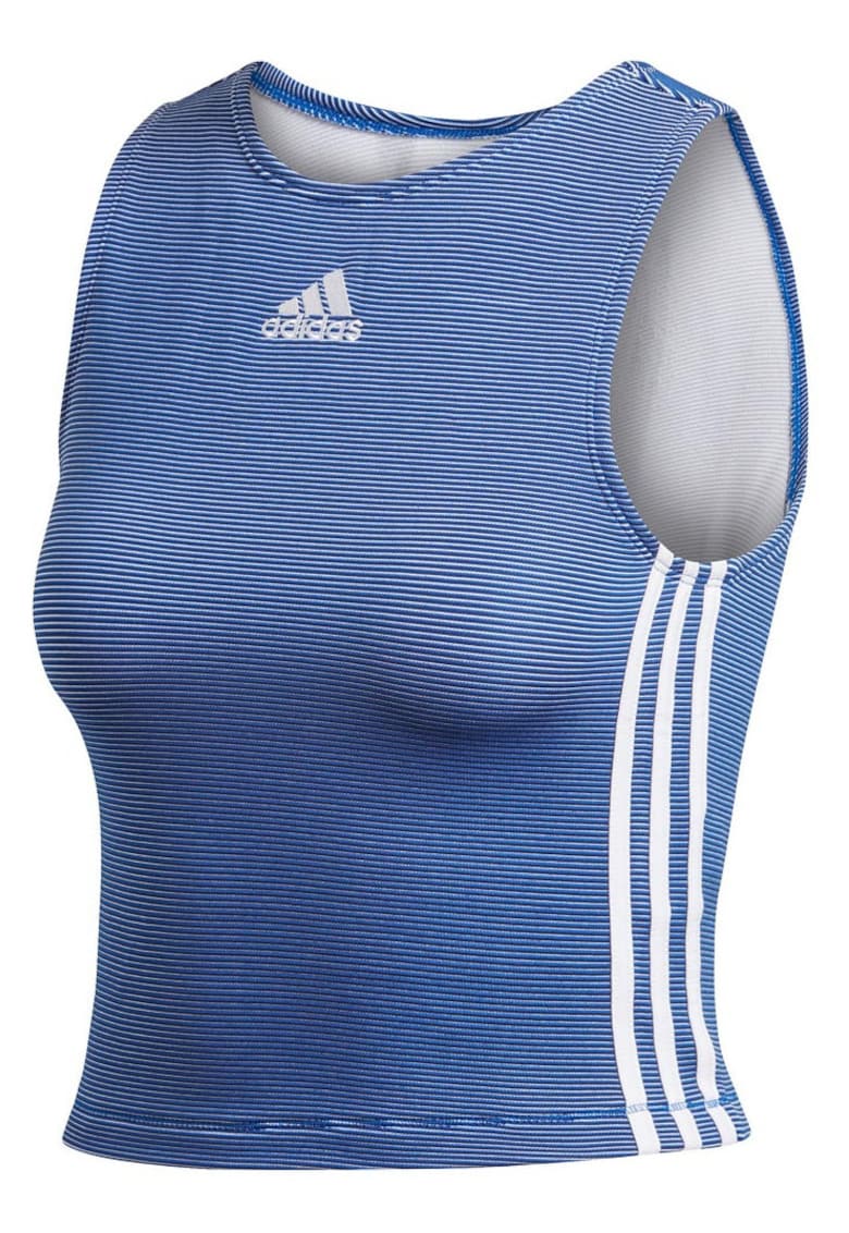 Maiou sport dama - adidas - cropped - albastru - poliester reciclat -