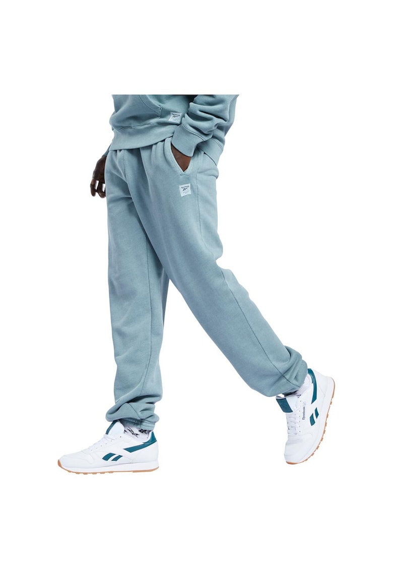 Pantaloni sport barbati bumbac organic - talie elastica - albastru
