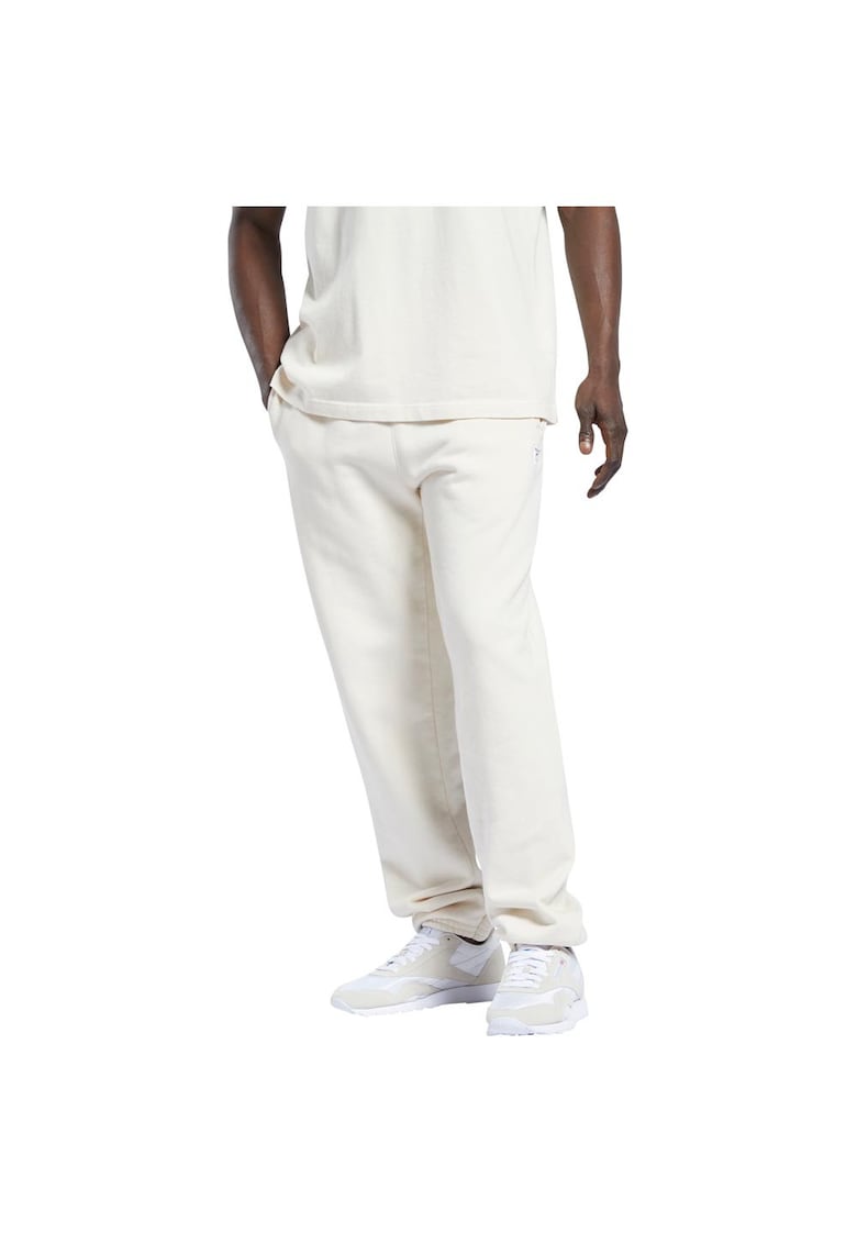 Pantaloni sport barbati bumbac organic - talie elastica - alb -