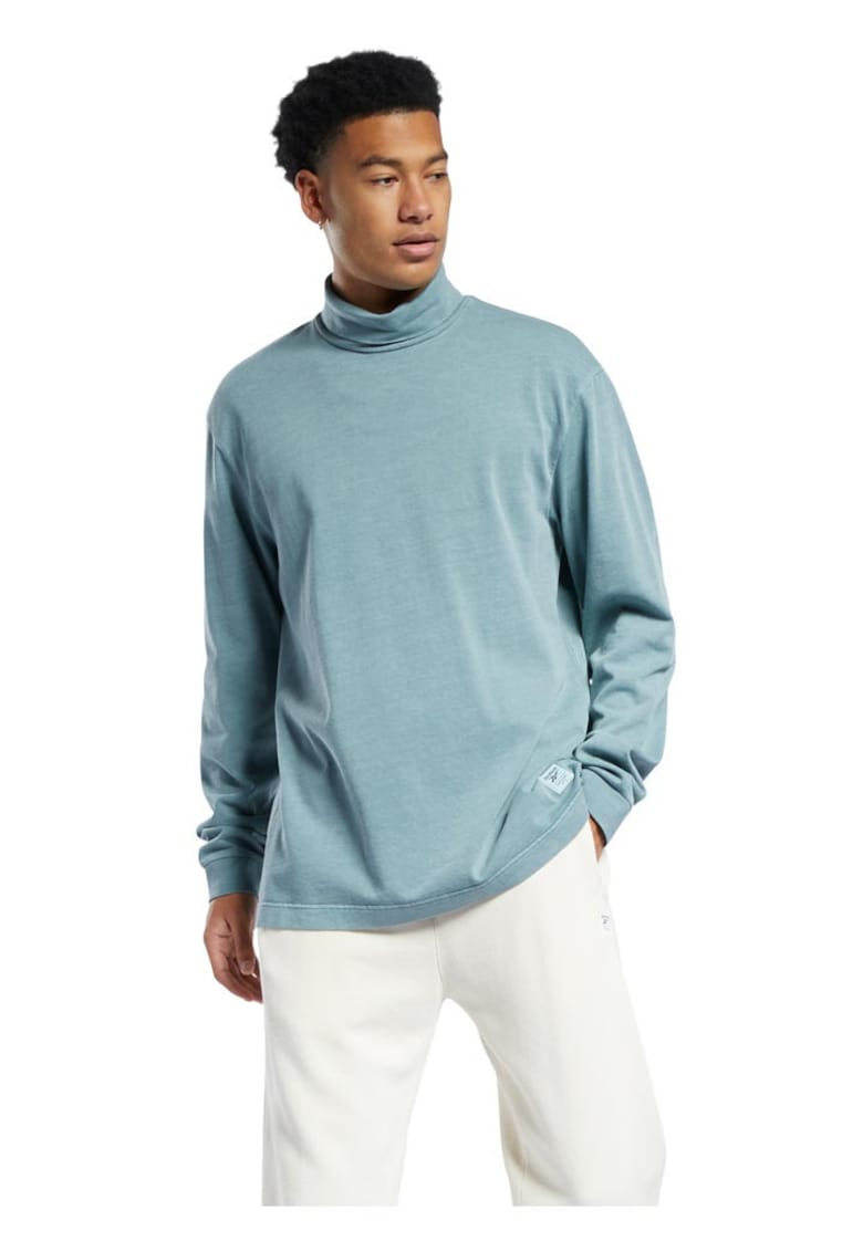 Tricou sport - maneca lunga - oversize - albastru - bumbac organic -