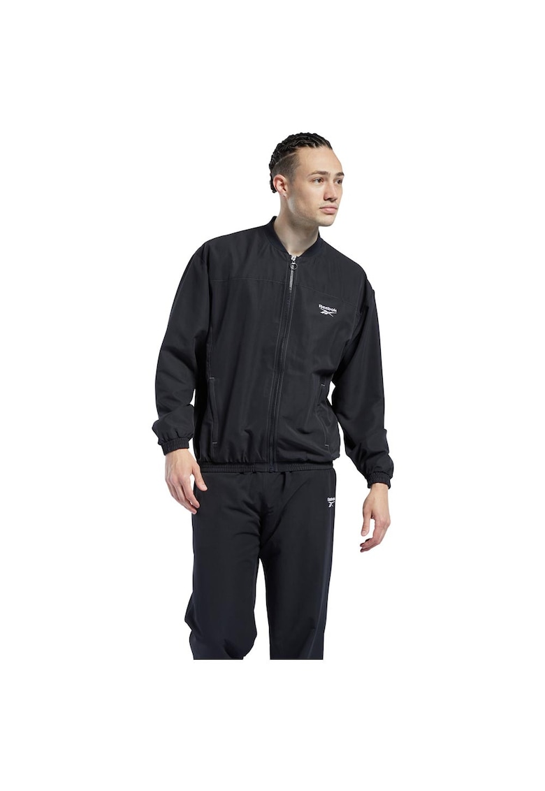 Jacheta sport neagra - din poliester reciclat - pentru barbati