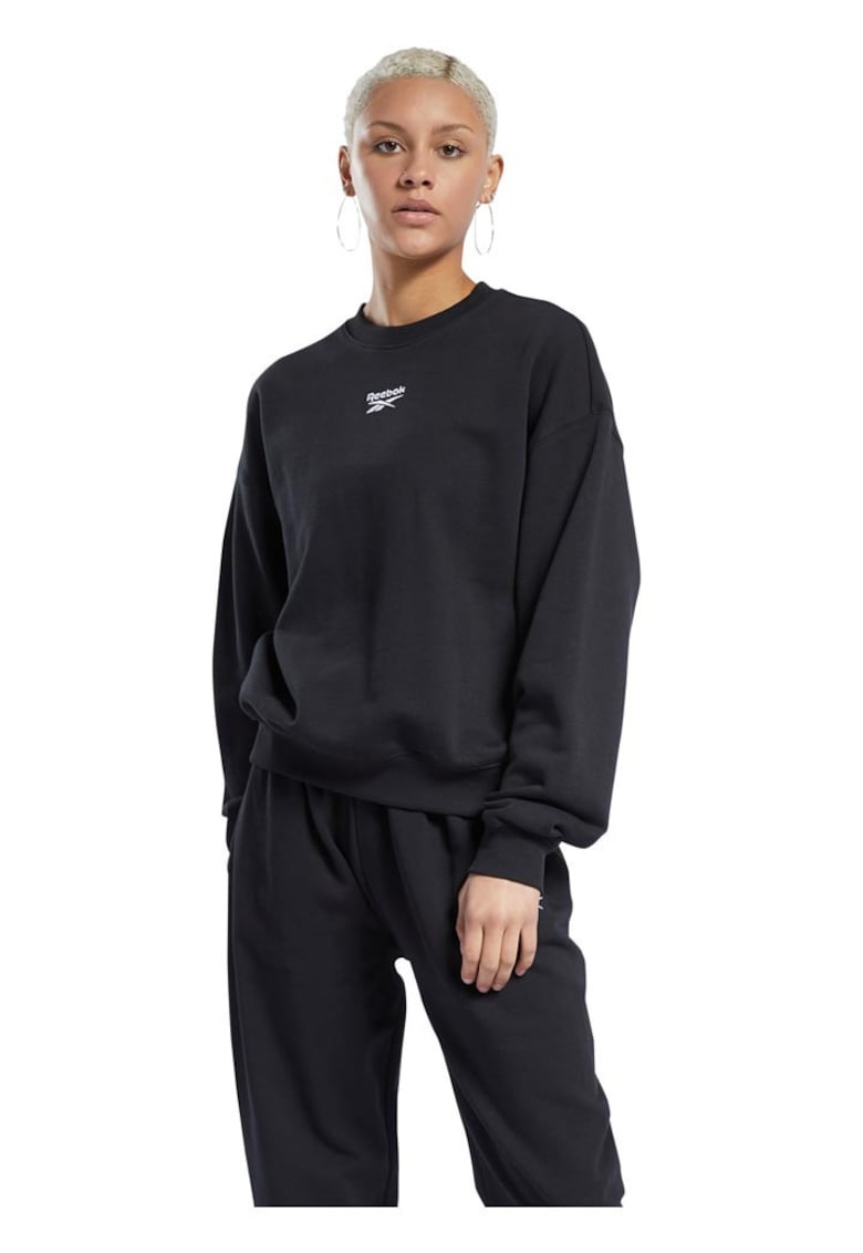 Hanorac sport dama oversize - bumbac organic - calduros - negru -