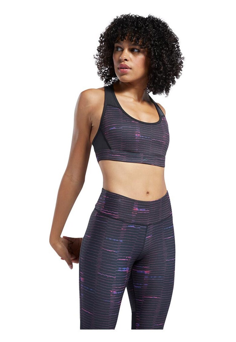 Bustiera sport Racerback - suport mediu - multicolor - poliester reciclat -