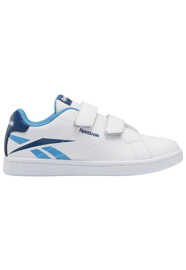 Adidasi copii model clasic - alb - inchidere cu scai - talpa din cauciuc - logo multicolor